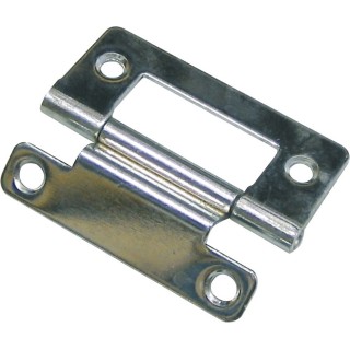 1 - Halbhals-Stahlscharnier in Chromoptik, 51 x 35 mm, Wohnmobil